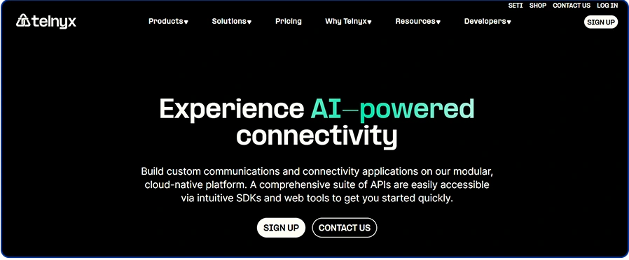telnyx homepage