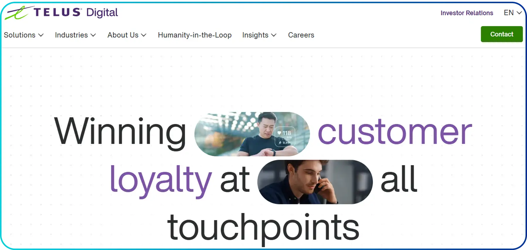 telus digital as homepage of inbound call center outsourcing