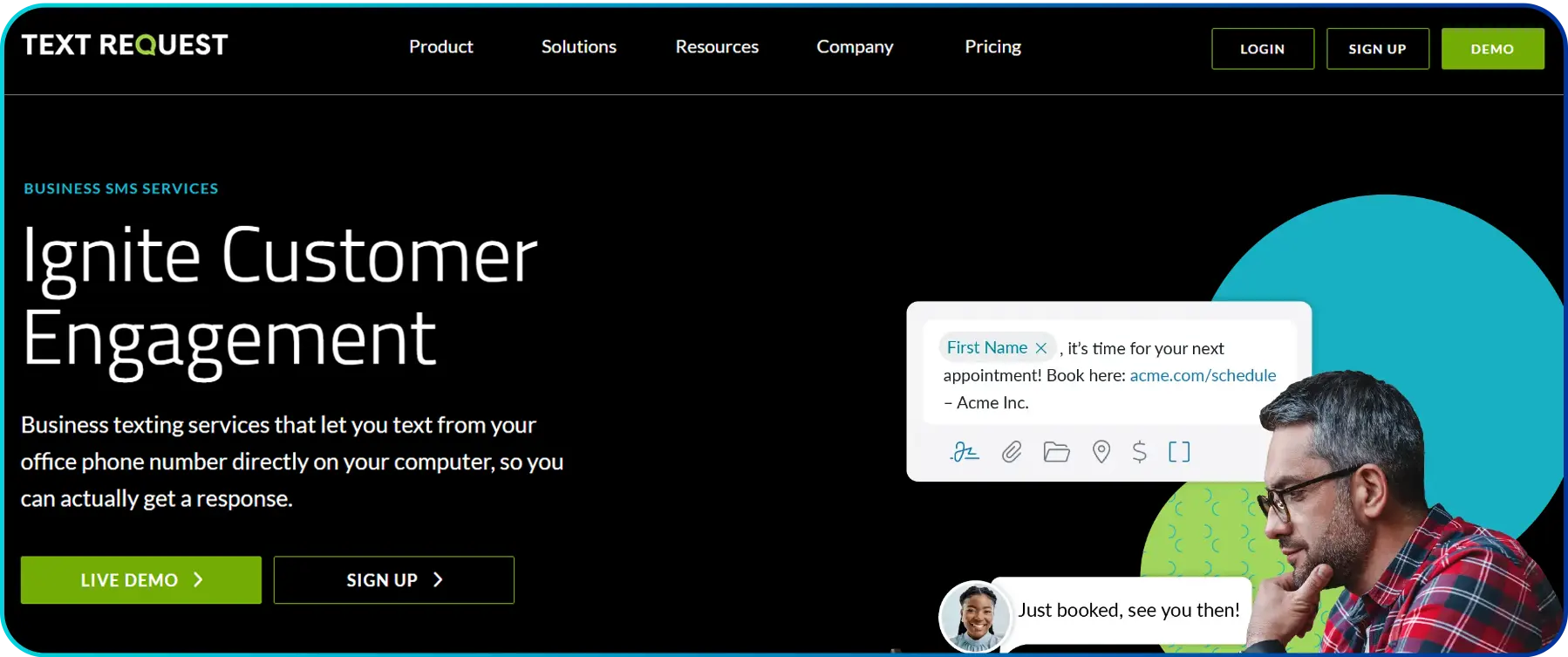homepage of text request