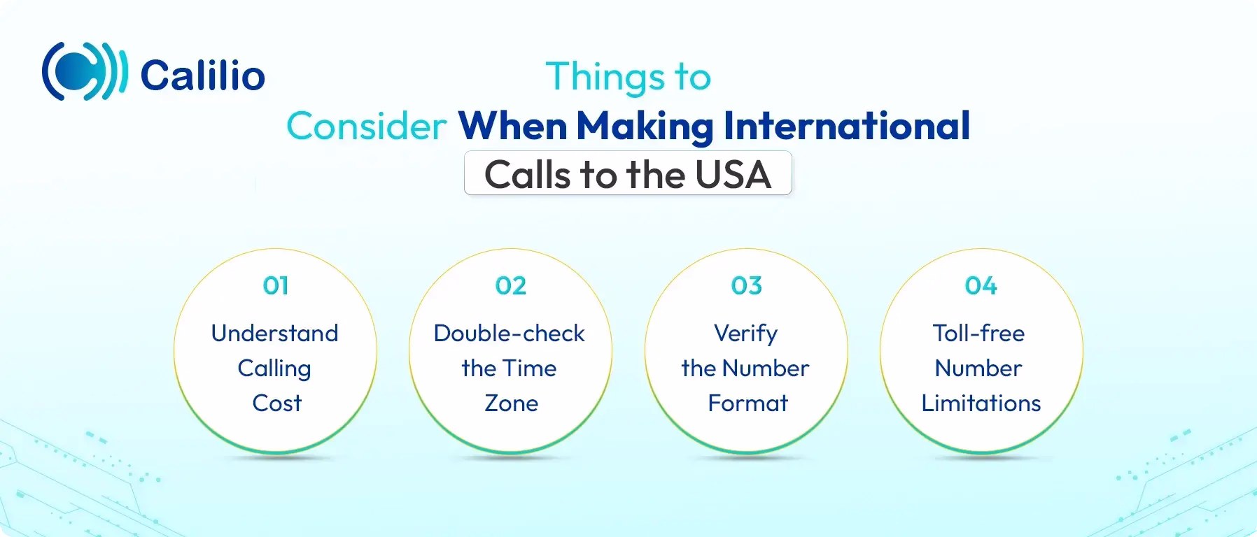 considering things when making international calls to the usa
