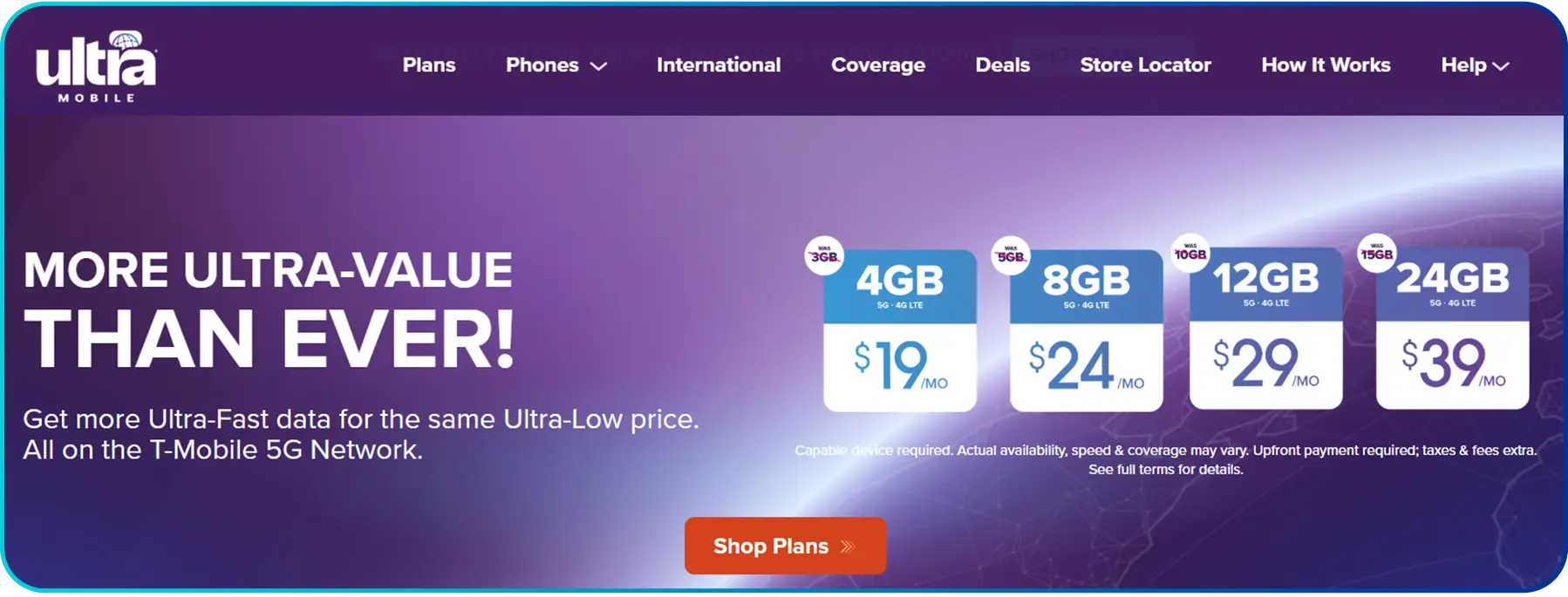 ultra mobile homepage