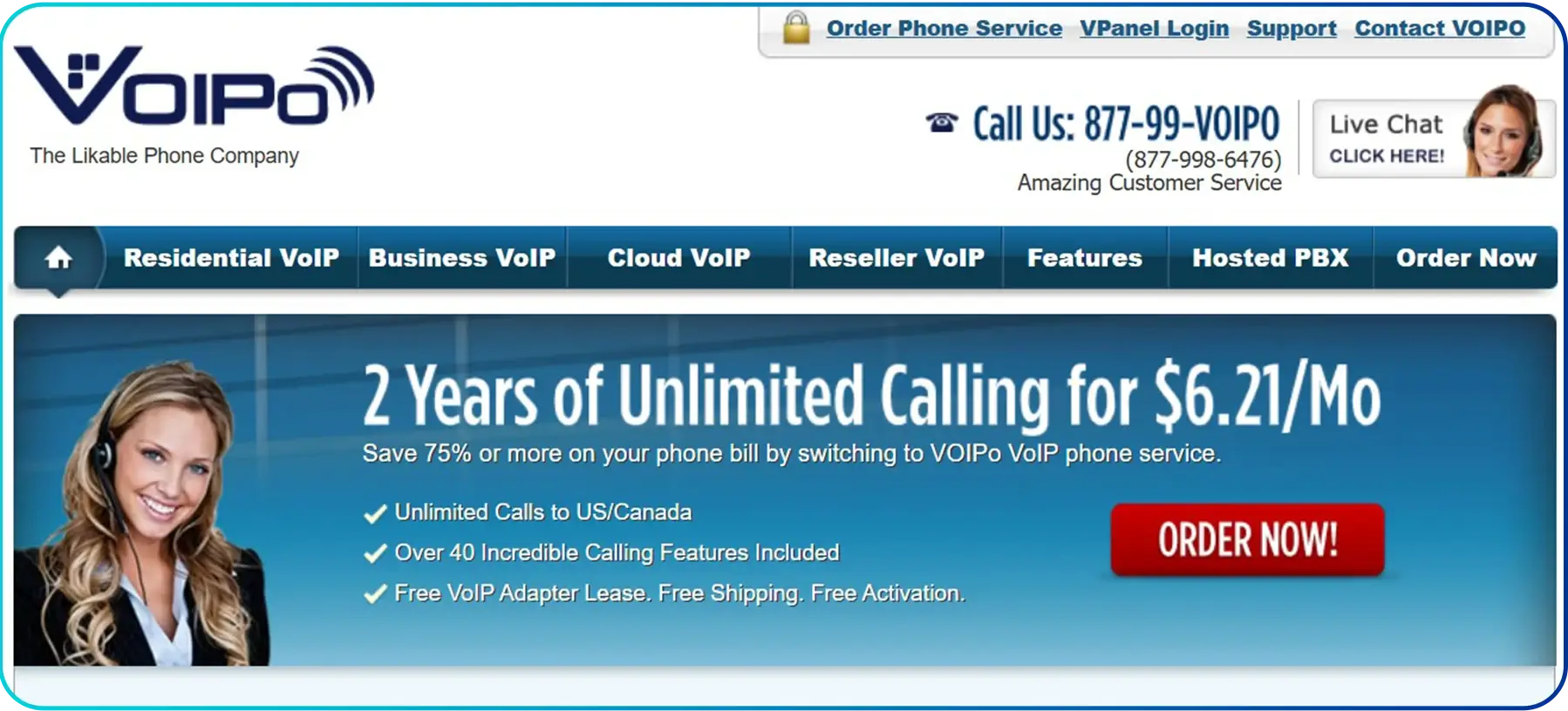 voipo servicepage