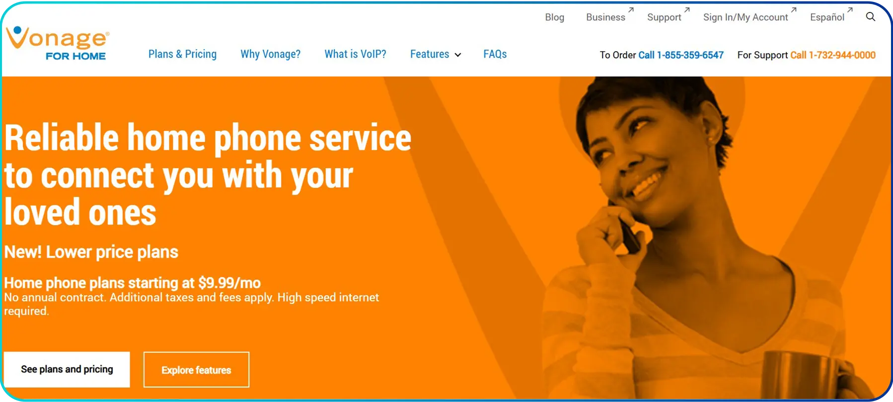 vonage servicepage