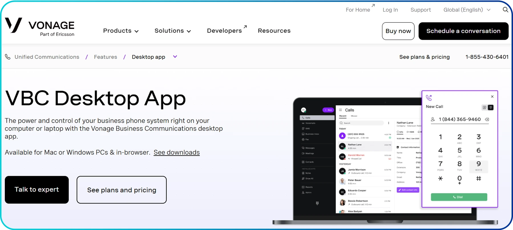 image of vonage voip software for pc
