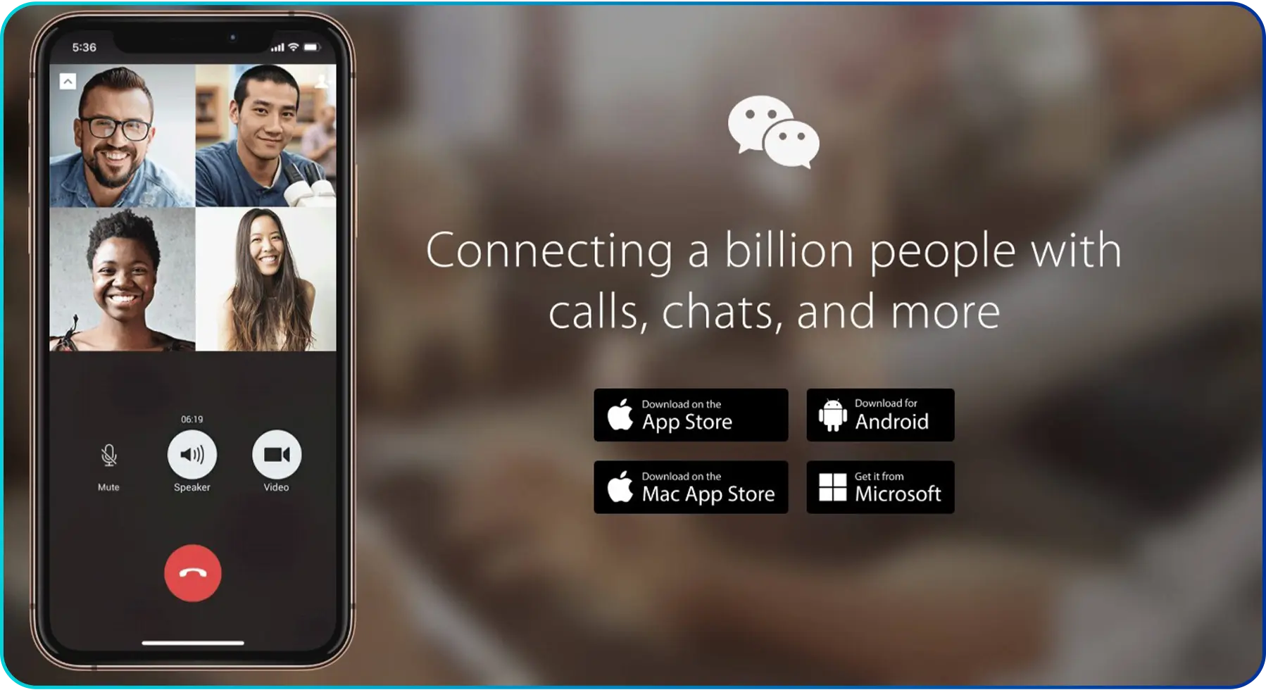 homepage of wechat
