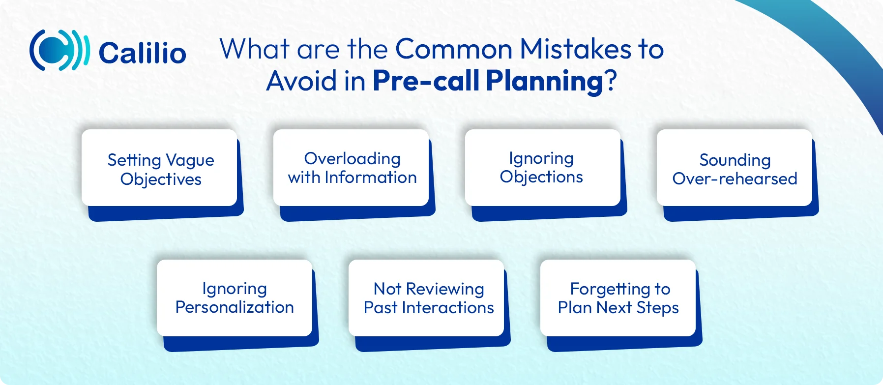 errors to avoid in pre call planning