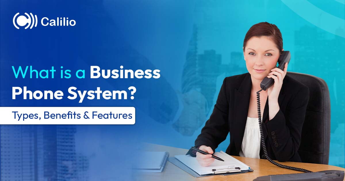 A girl making a call through business phone system