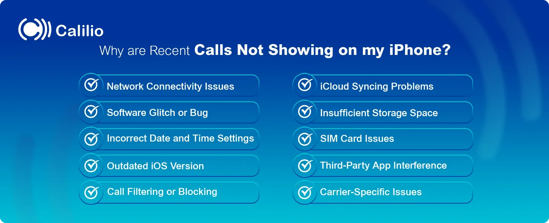 reasons for not showing recent calls on my iphone
