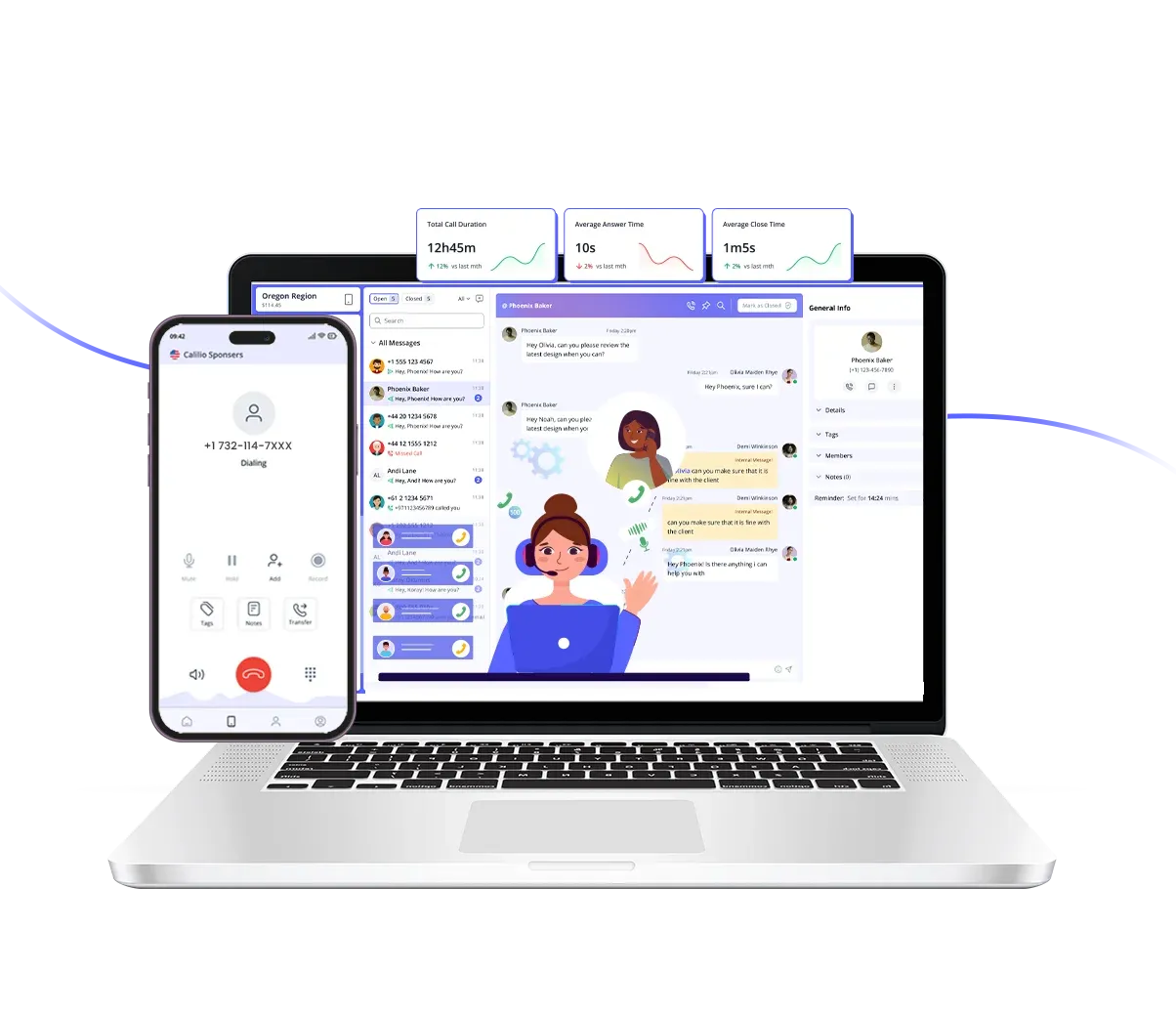 a unified call box dashboard with people connecting seamlessly