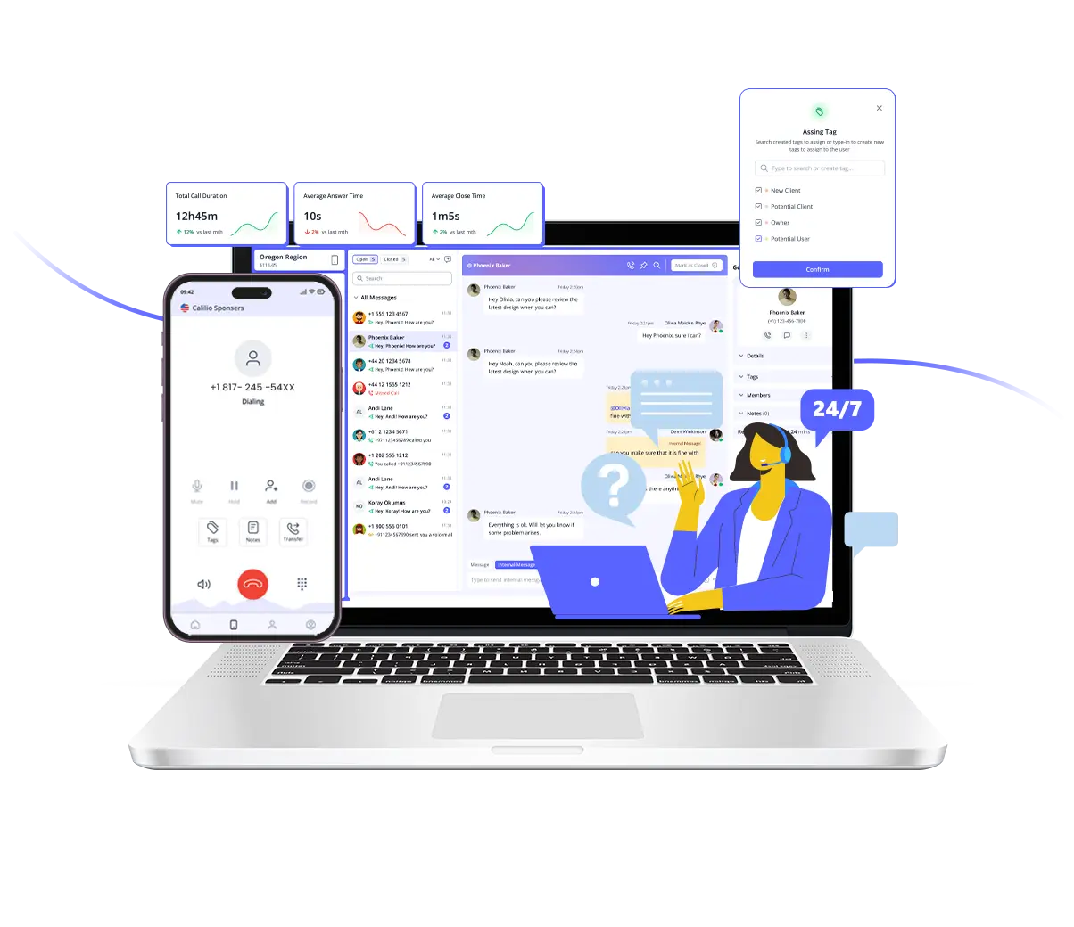 24/7 support dashboard and live chat