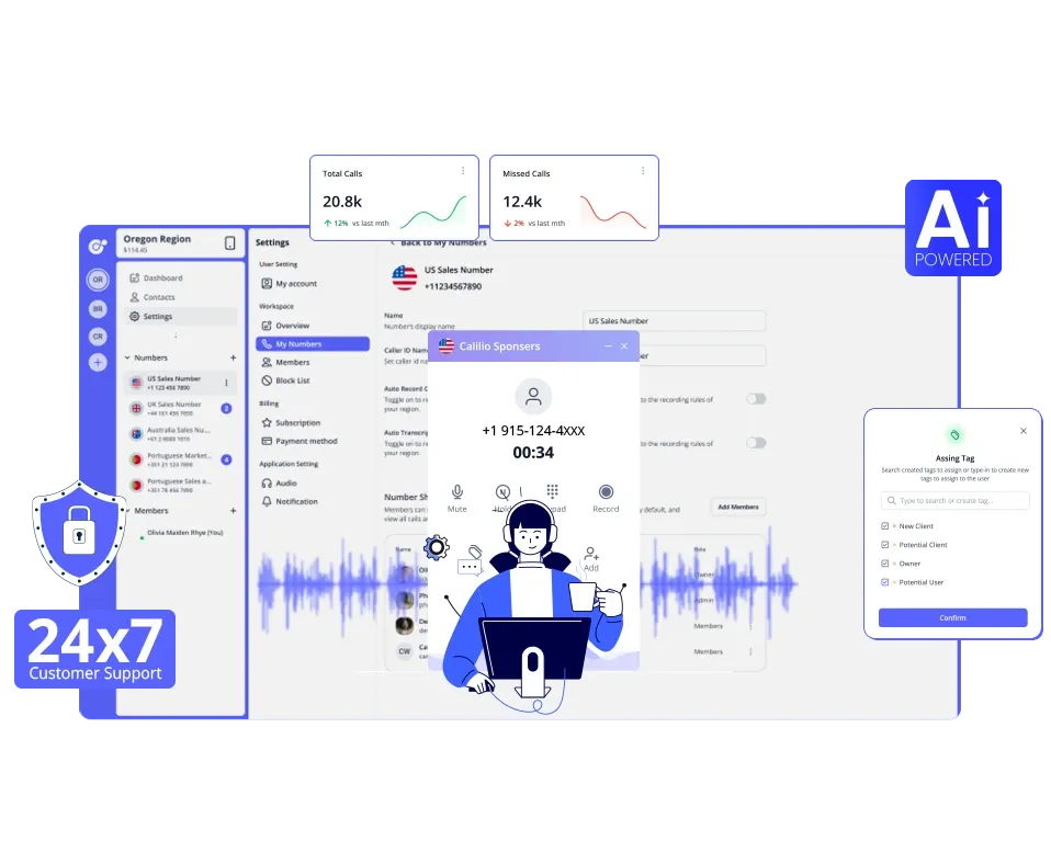 customer support with available features